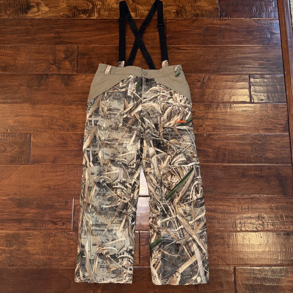 Cabelas Kids Bibs Realtree Camo Insulated Pant Hunt Water Resistant Size‎ Medium